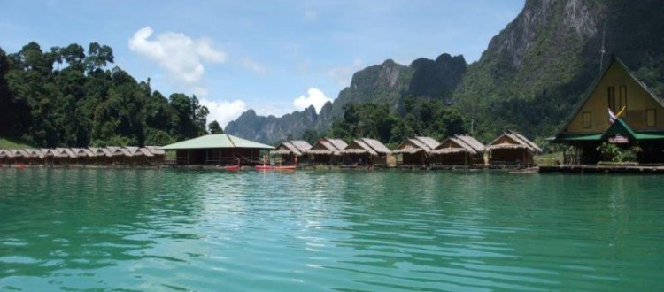 Khaosok floating hut Thailand